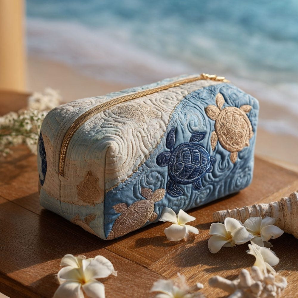 Turtle Quilted Makeup Bag