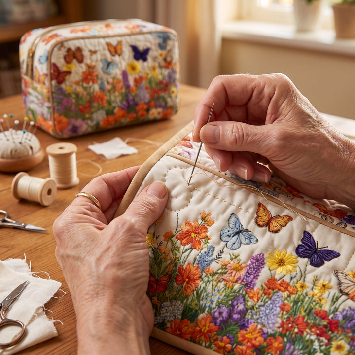 Bloom Garden Quilted Makeup Bag