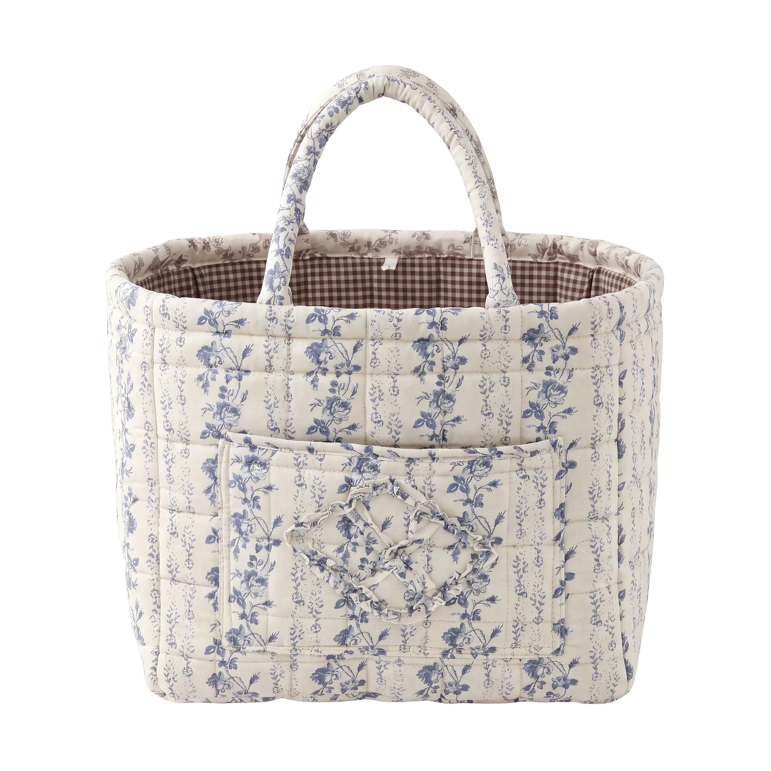 Margot Blue Vine Quilted Basket