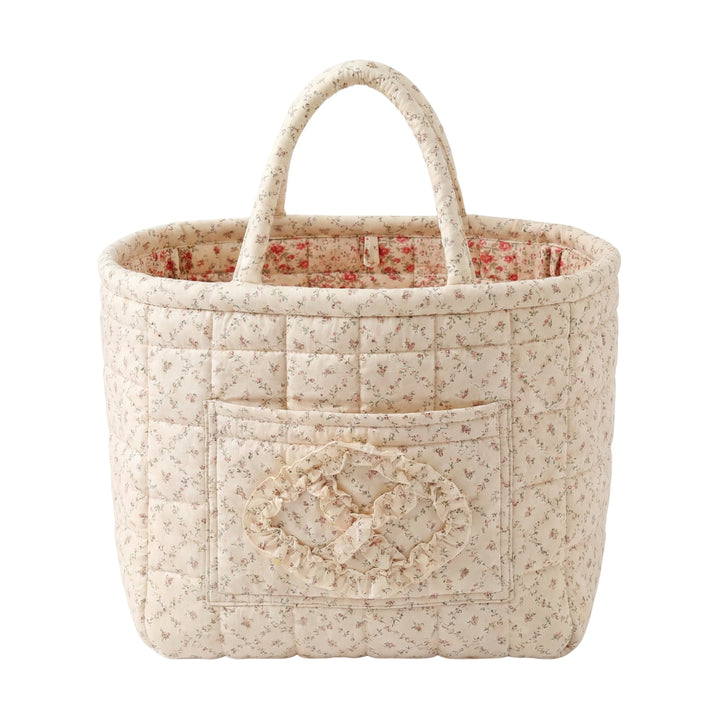 Evelyn Cream Ditsy Quilted Basket