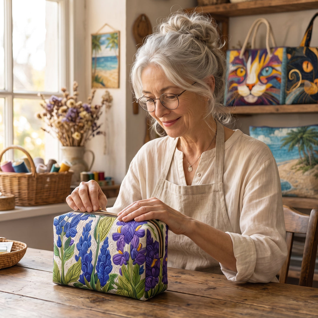 Bloom of Light Quilted Makeup Bag