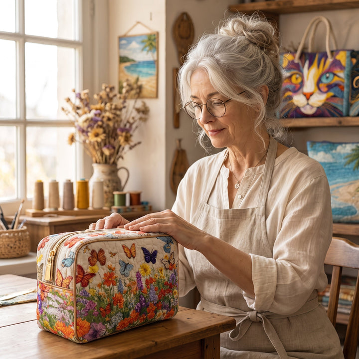 Bloom Garden Quilted Makeup Bag