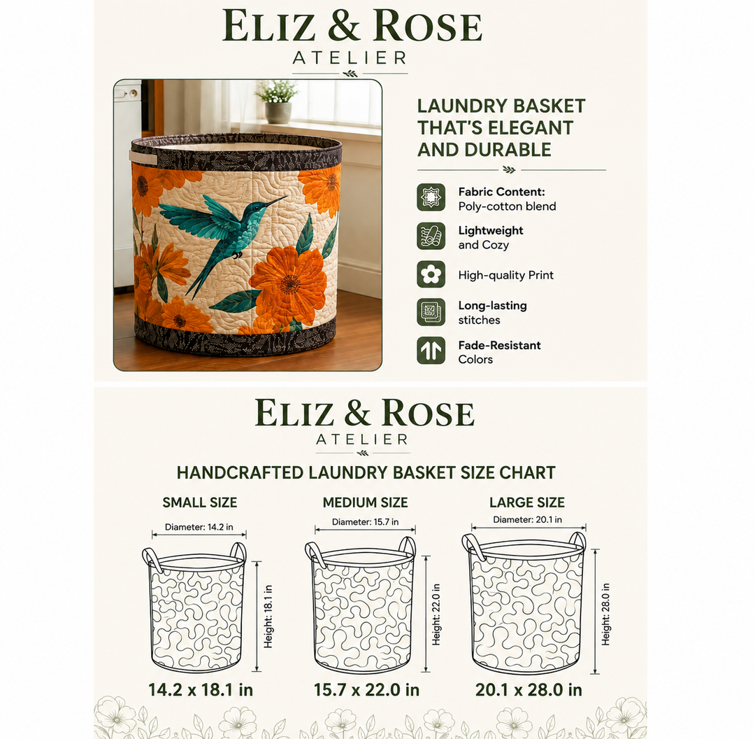 Eliz & Rose Atelier laundry basket size chart