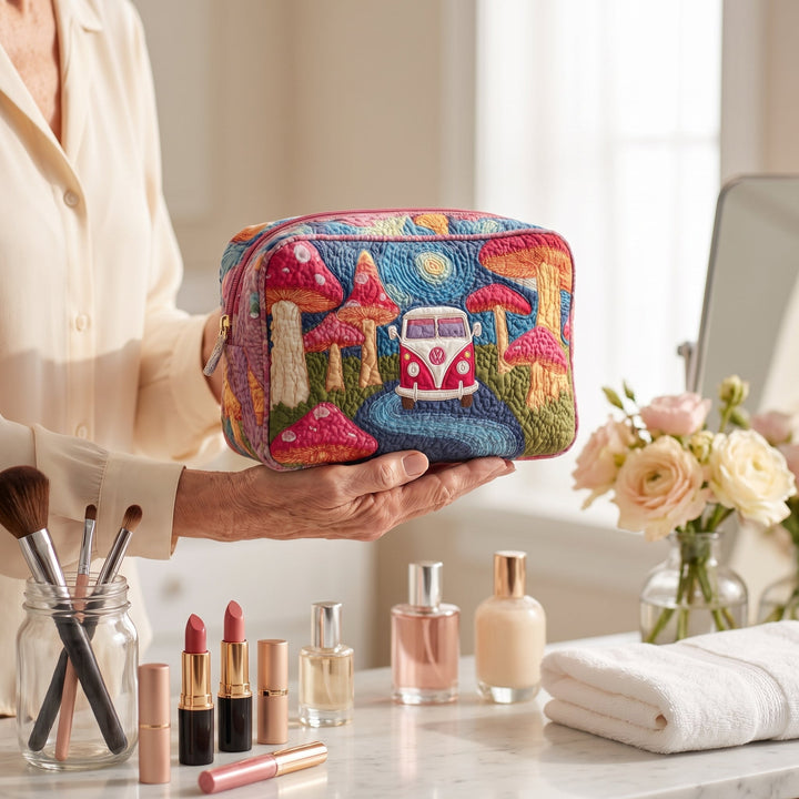 Cosmic Hippie Dream Quilted Makeup Bag