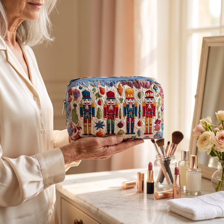 Nutcracker Glow Quilted Makeup Bag