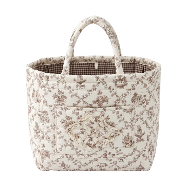Clara Mocha Toile Quilted Basket