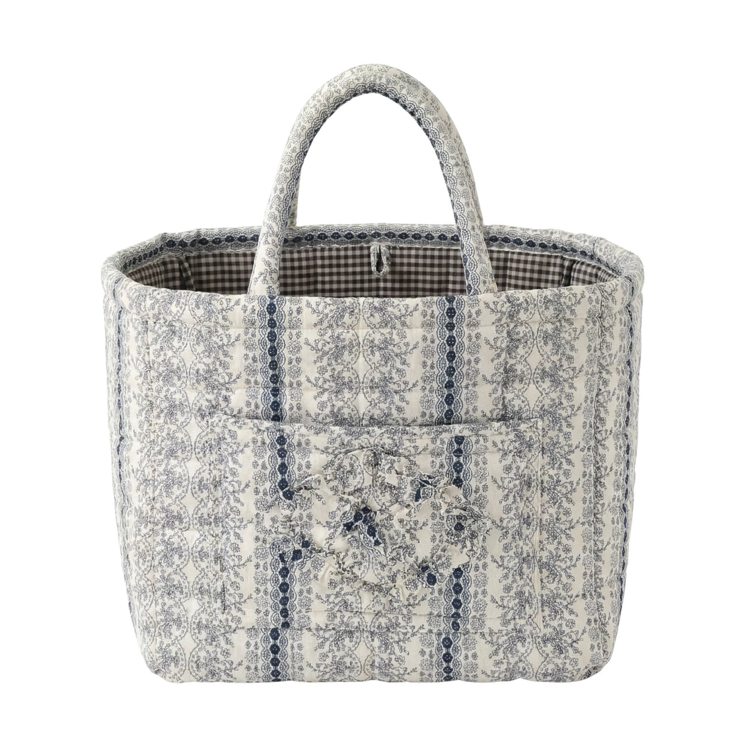 Vivienne Navy Lace Quilted Basket