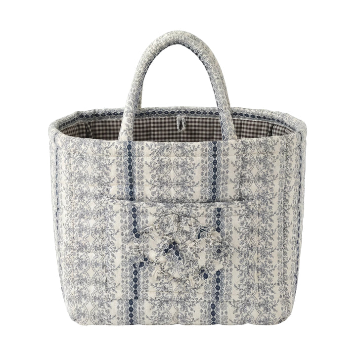Vivienne Navy Lace Quilted Basket