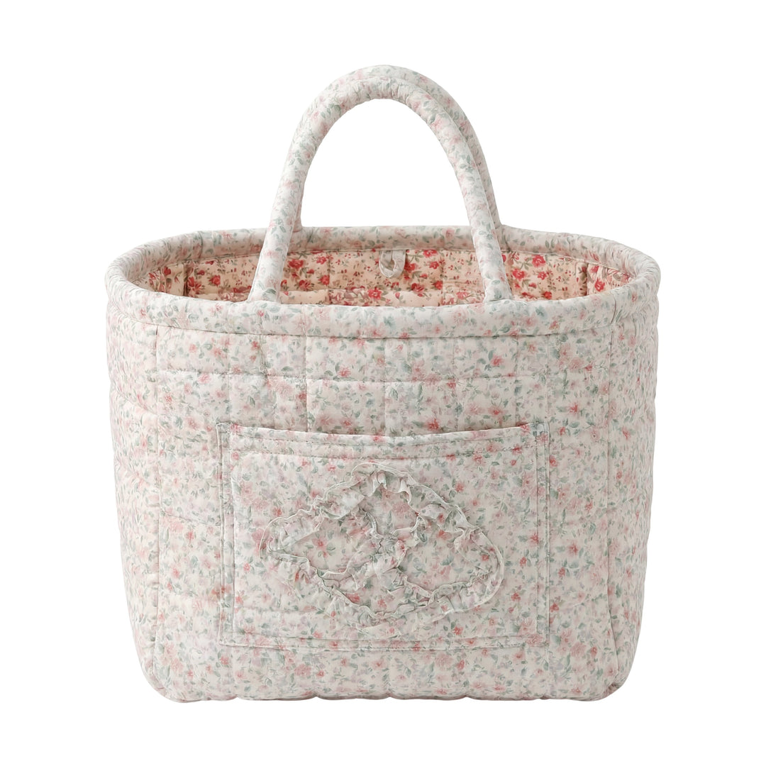 Rosalie Pink Ditsy Quilted Basket