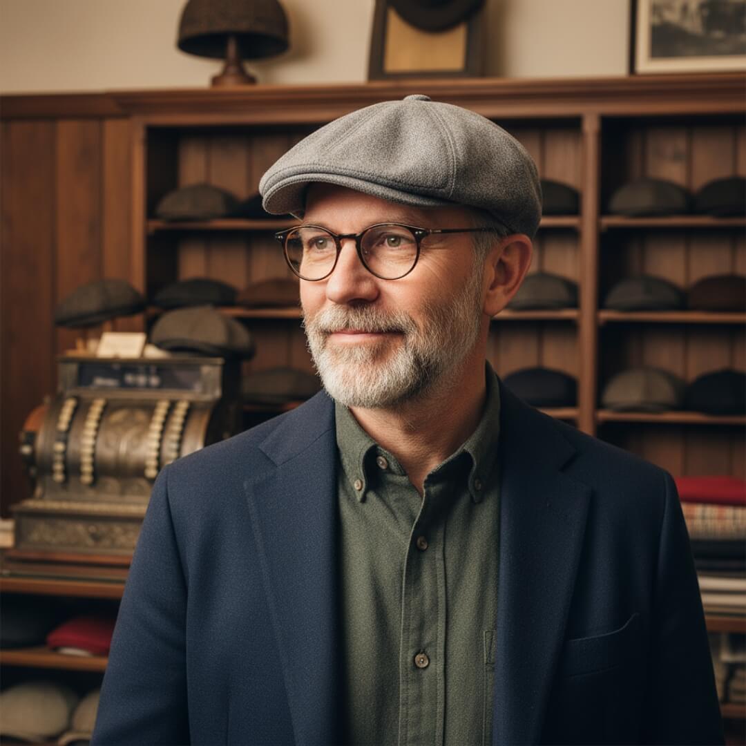 Linen Blend Flat Cap | MUNICH