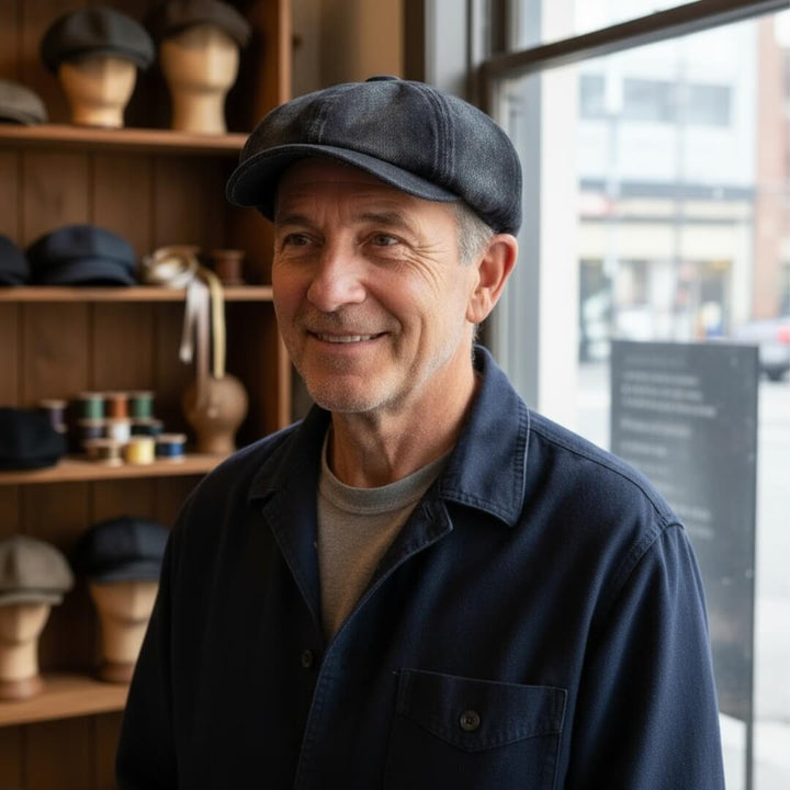 Denim Newsboy Cap | LUCERNE